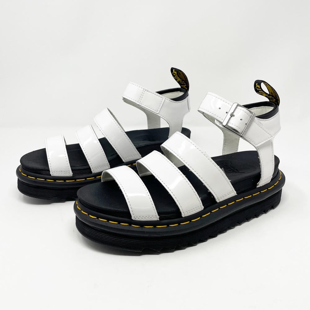 Dr. Martens Blaire Hydro Leather Strap Sandals White US 8